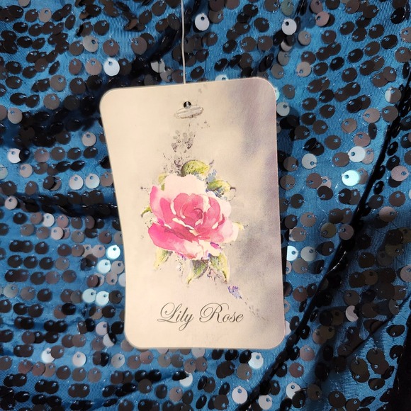 Lily Rose NWT Teal Blue Sequin‎ One Shoulder Mini Dress Party Cocktail HOCO M - Picture 2 of 11